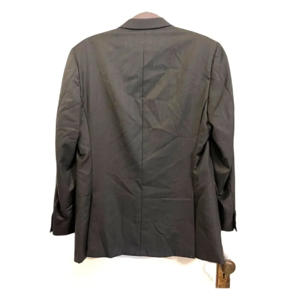 BURBERRY LONDON Gray Stripe Sports Coat Suit Blazer Jacket  Mens Size 39R